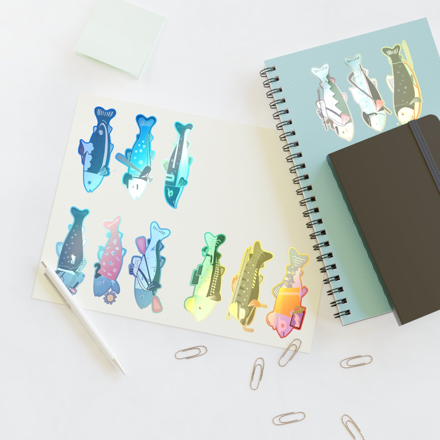 12-in-1 Survive the Sound Fish Sticker Sheet (Collection 4)