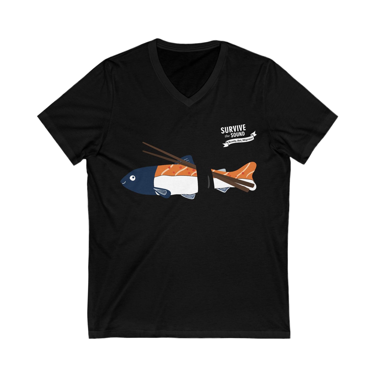 Sushi Unisex V-Neck Tee