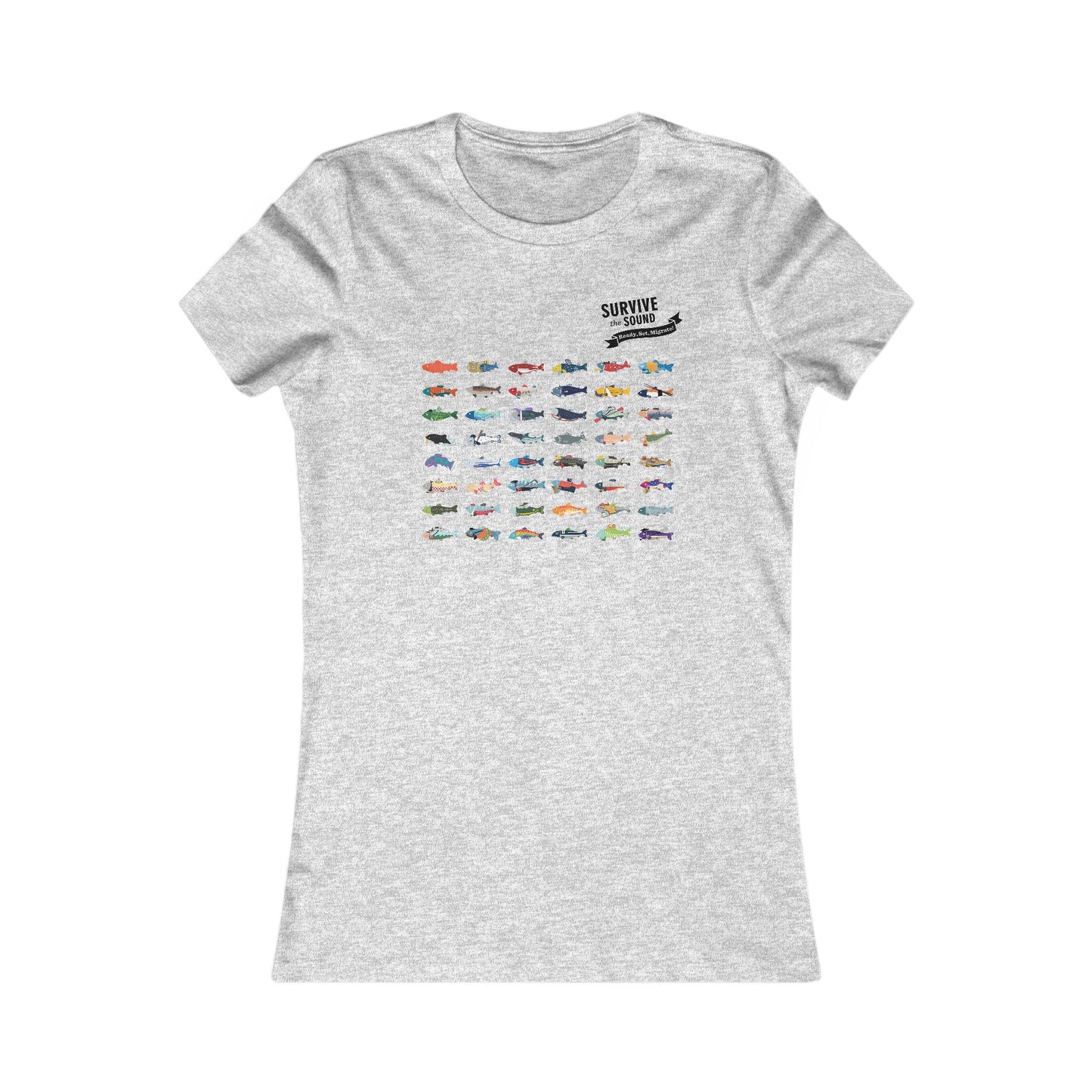 2025 Survive the Sound Fish Grid Women's Tee