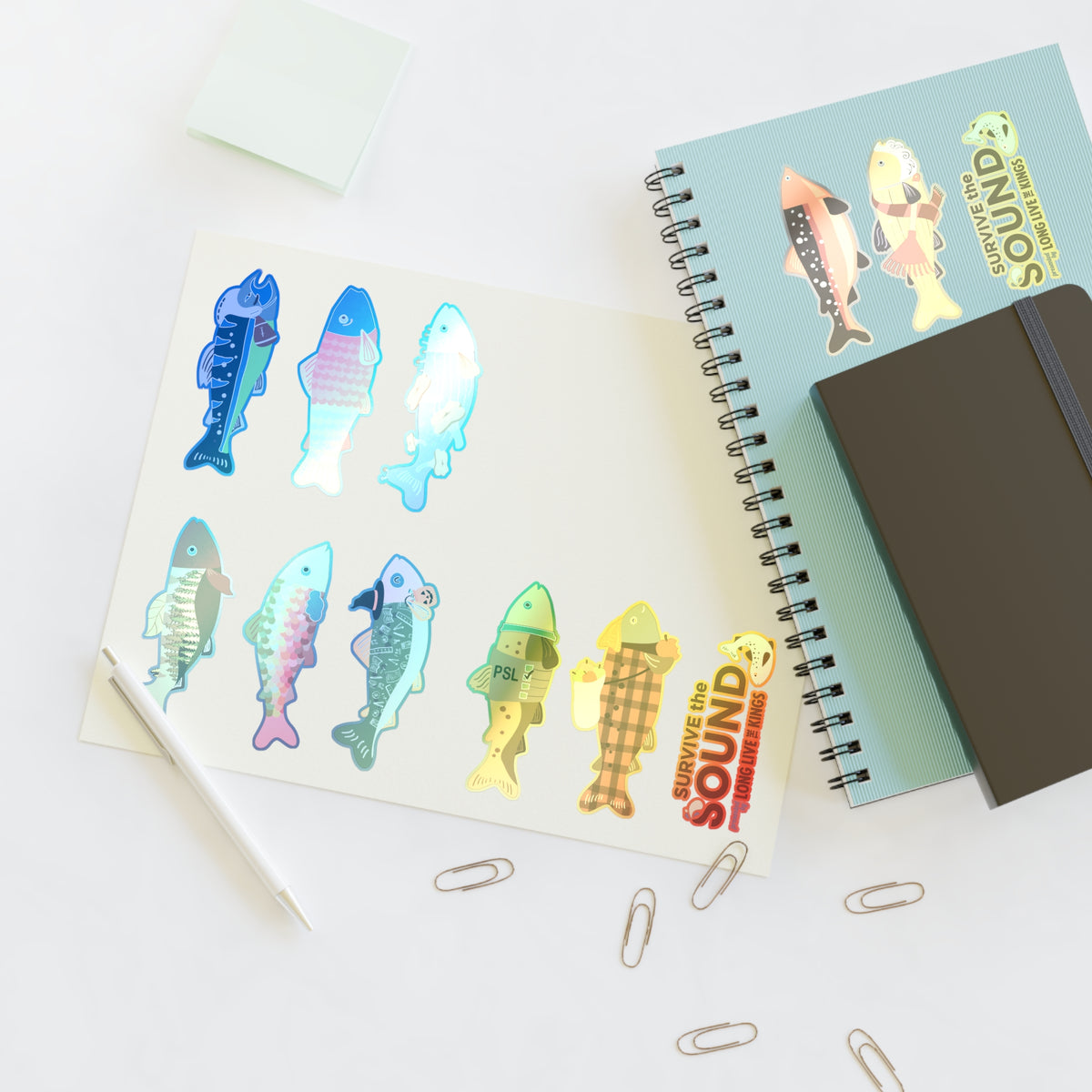 Survive the Sound Fish Sticker Sheet - Fall Collection