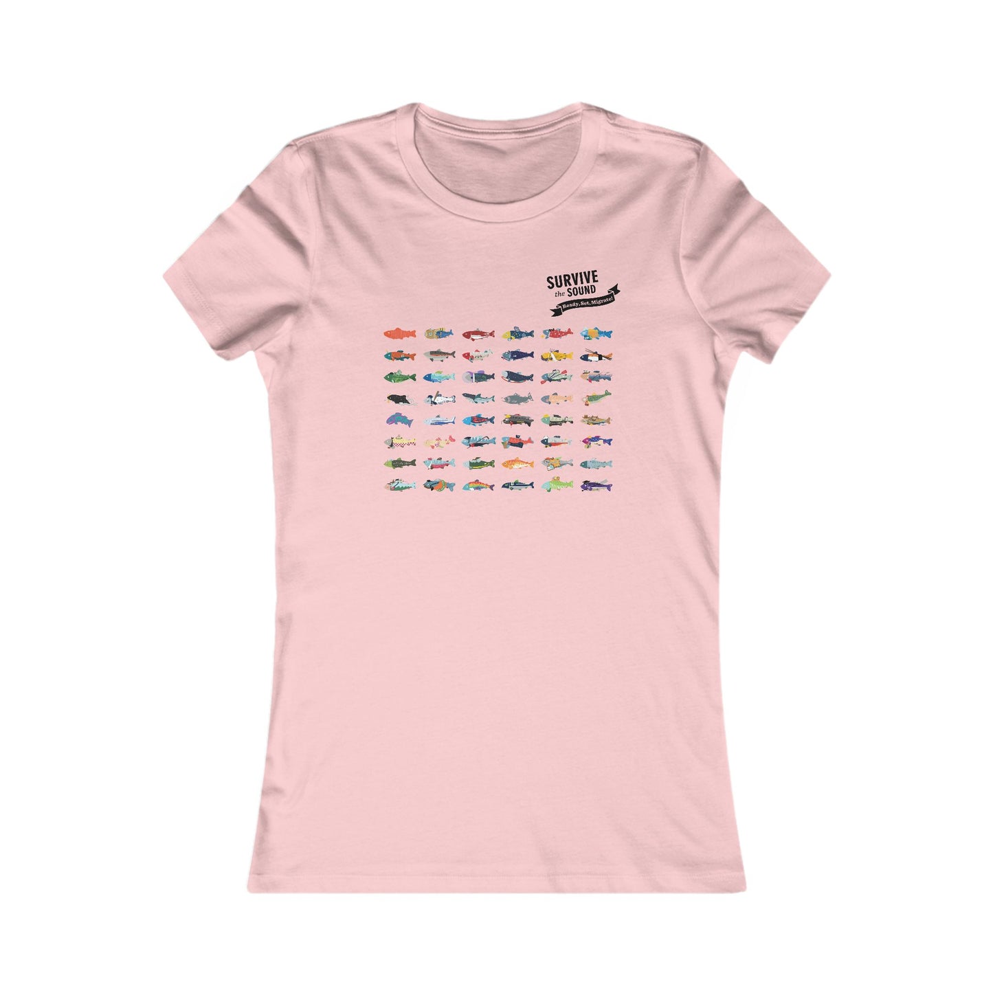 2025 Survive the Sound Fish Grid Women's Tee
