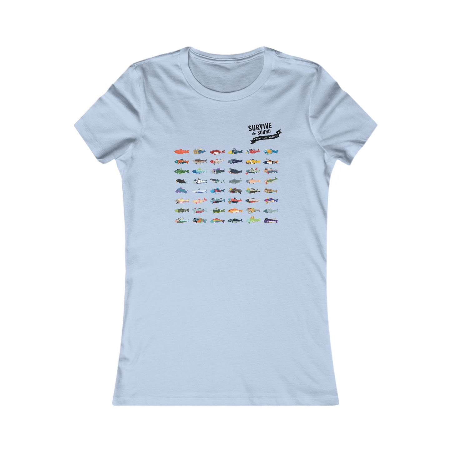 2025 Survive the Sound Fish Grid Women's Tee