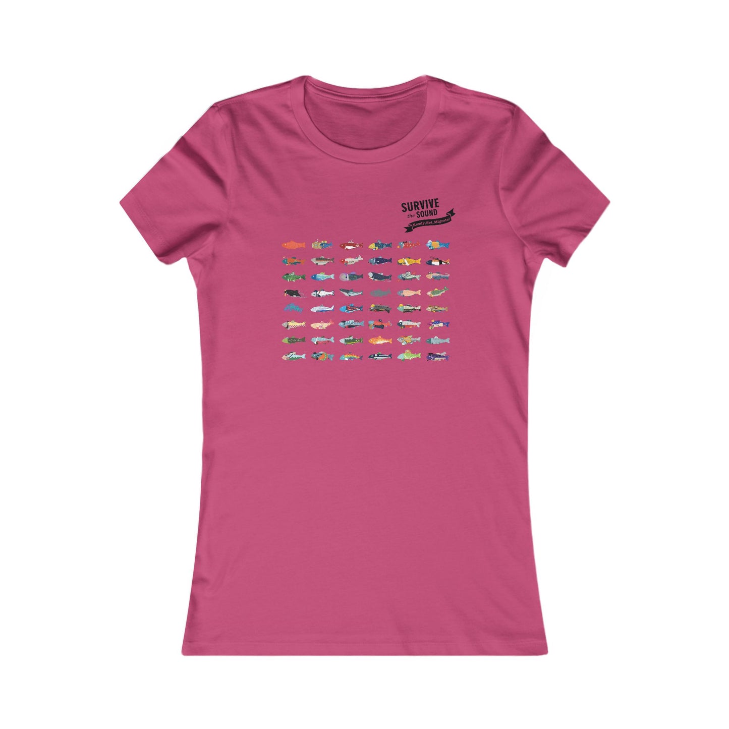 2025 Survive the Sound Fish Grid Women's Tee