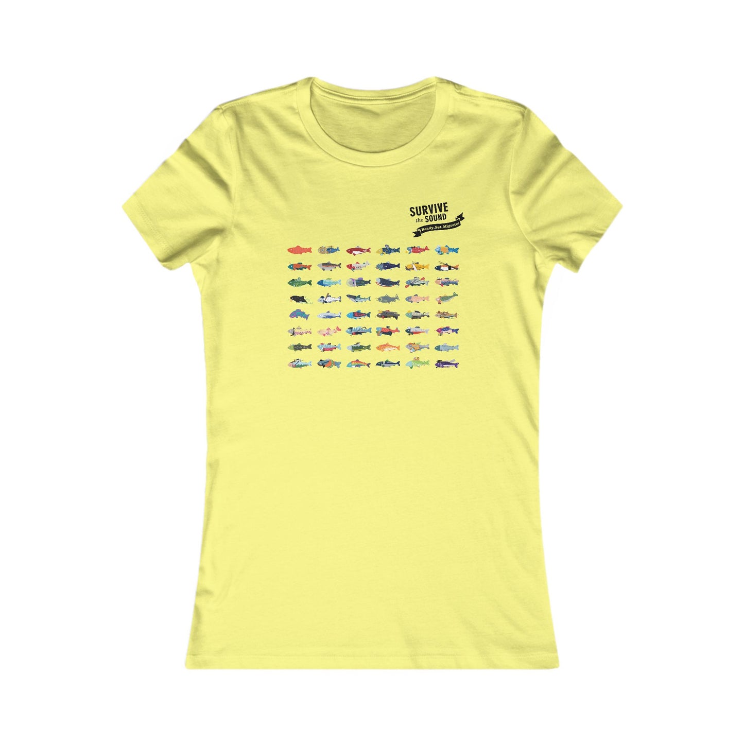 2025 Survive the Sound Fish Grid Women's Tee
