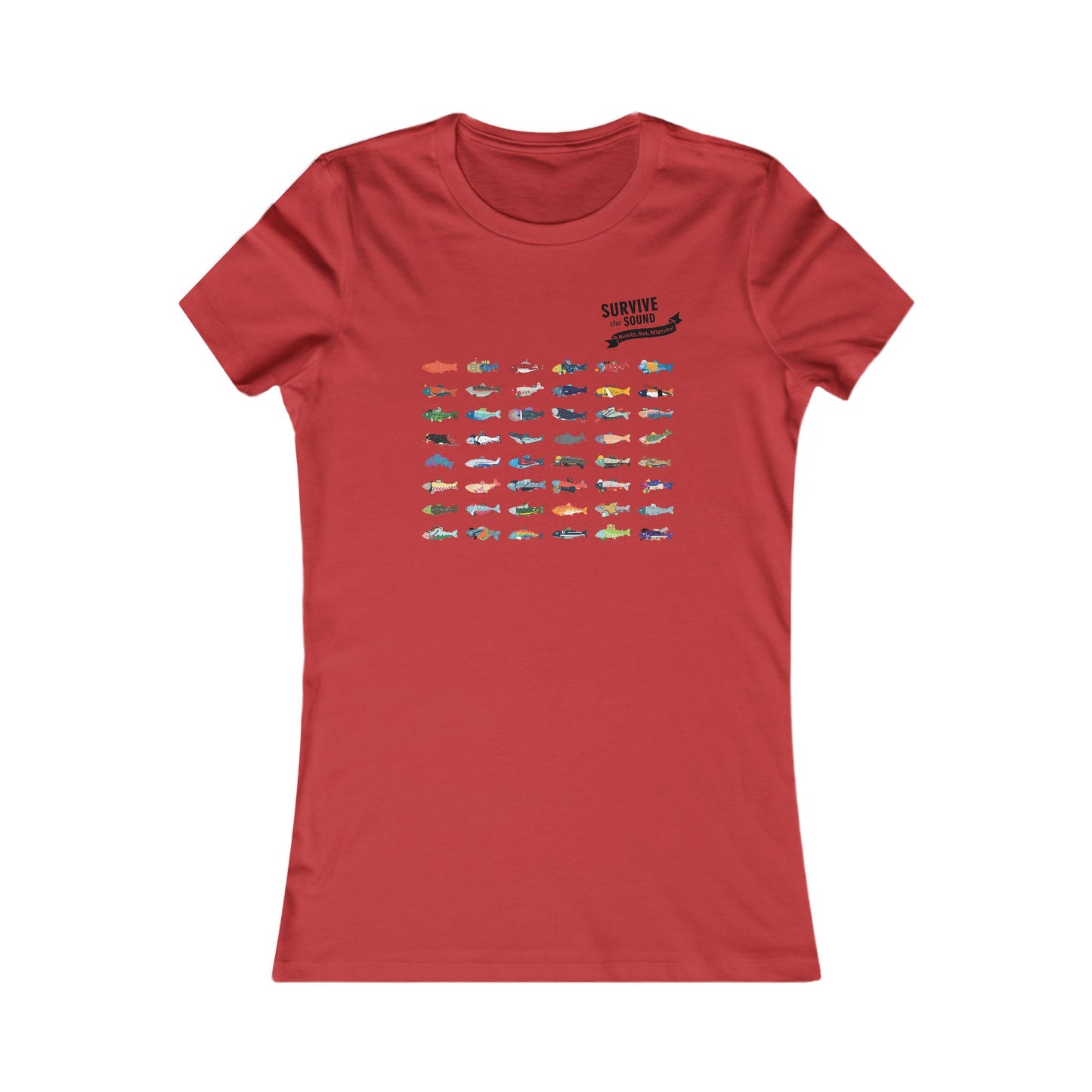2025 Survive the Sound Fish Grid Women's Tee