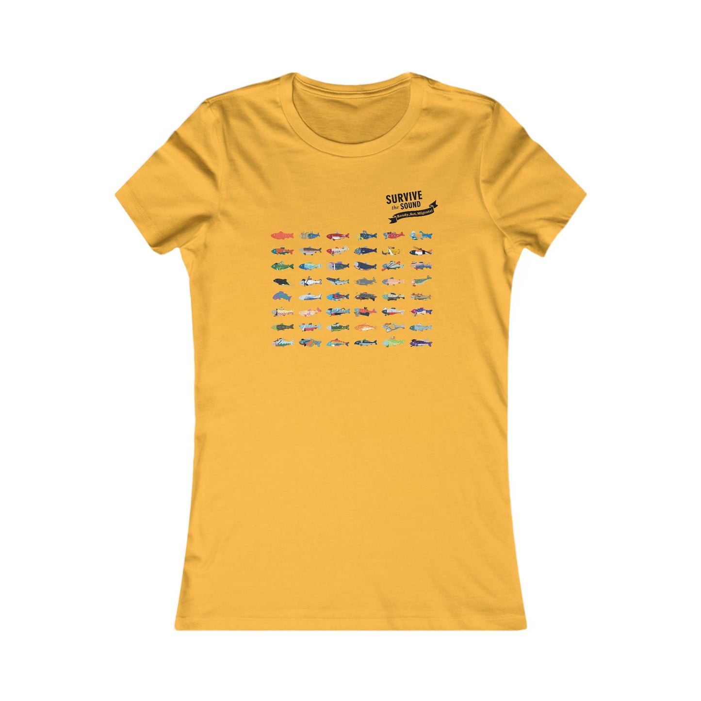 2025 Survive the Sound Fish Grid Women's Tee