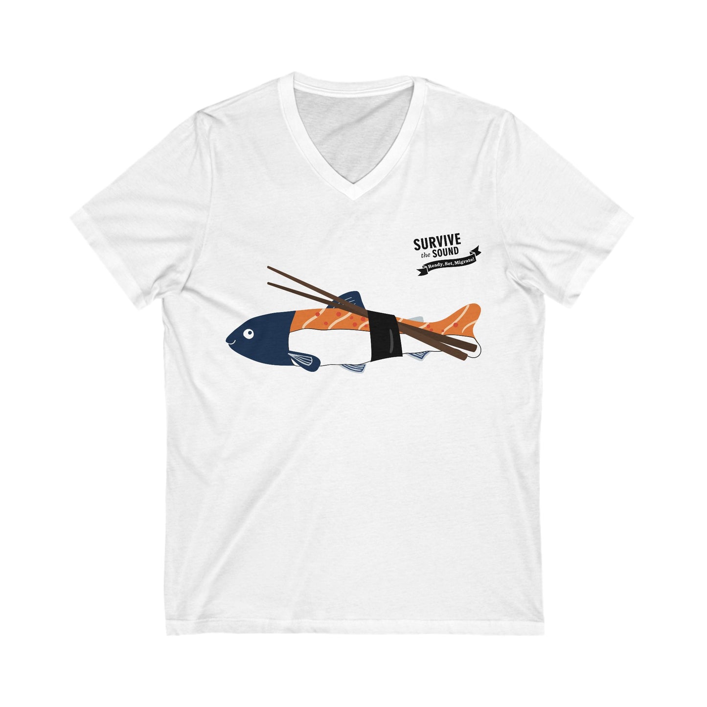 Sushi Unisex V-Neck Tee