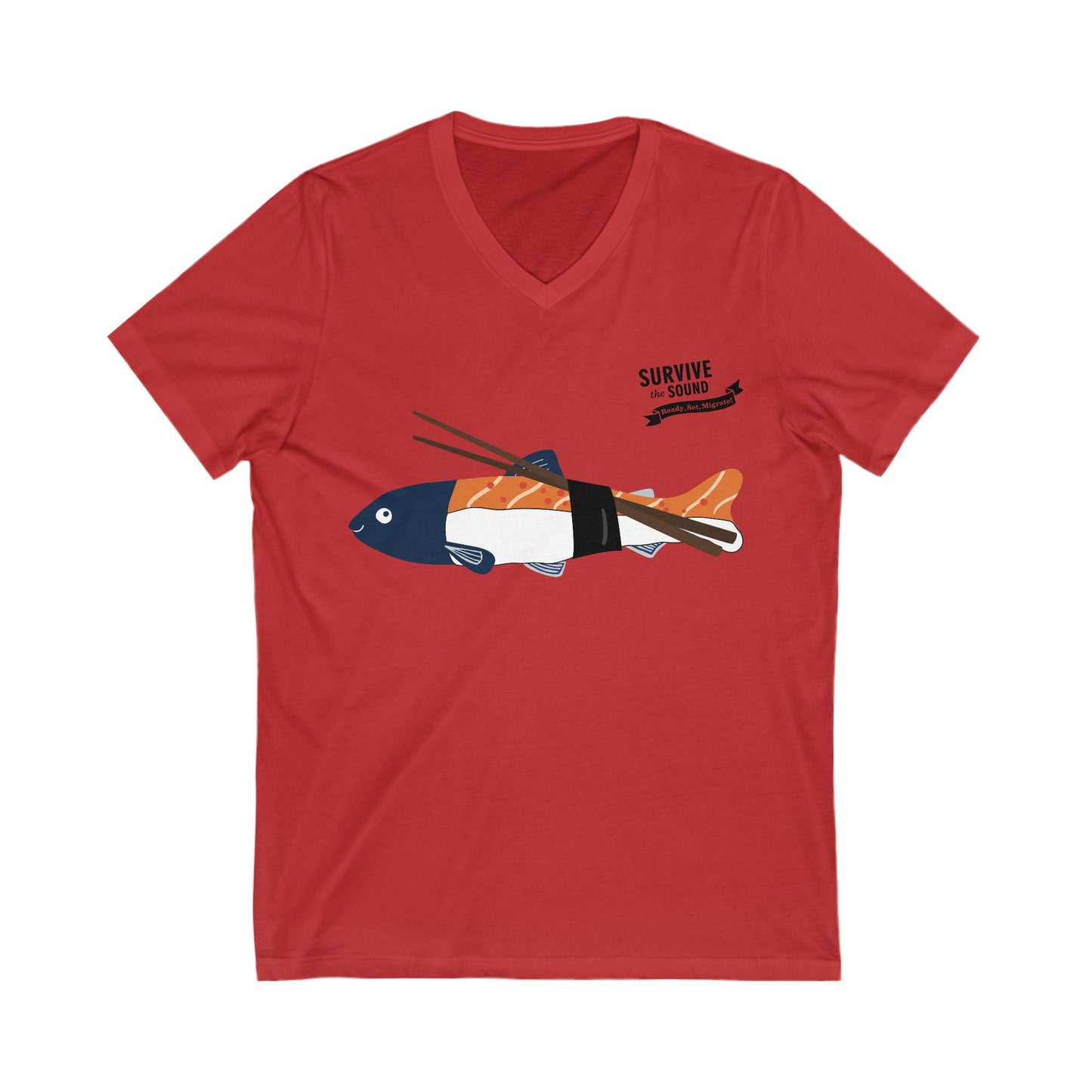 Sushi Unisex V-Neck Tee