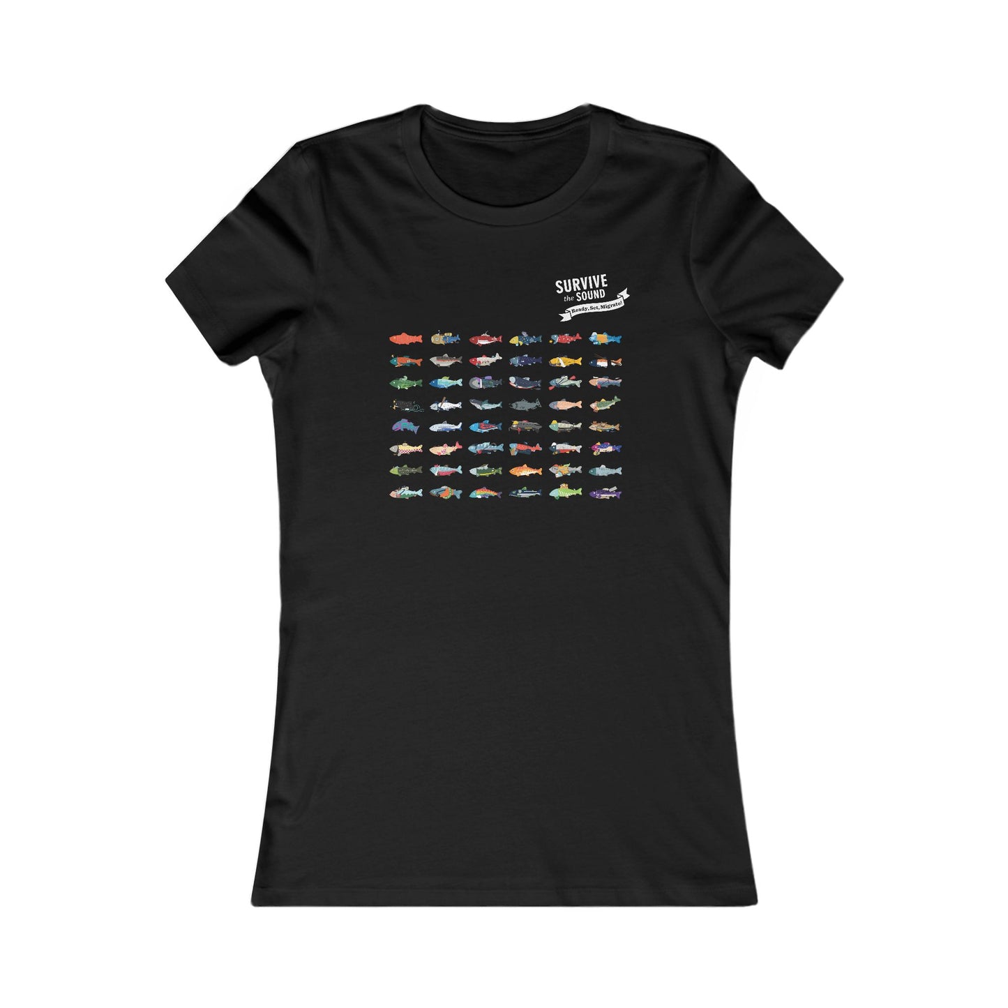 2025 Survive the Sound Fish Grid Women's Tee