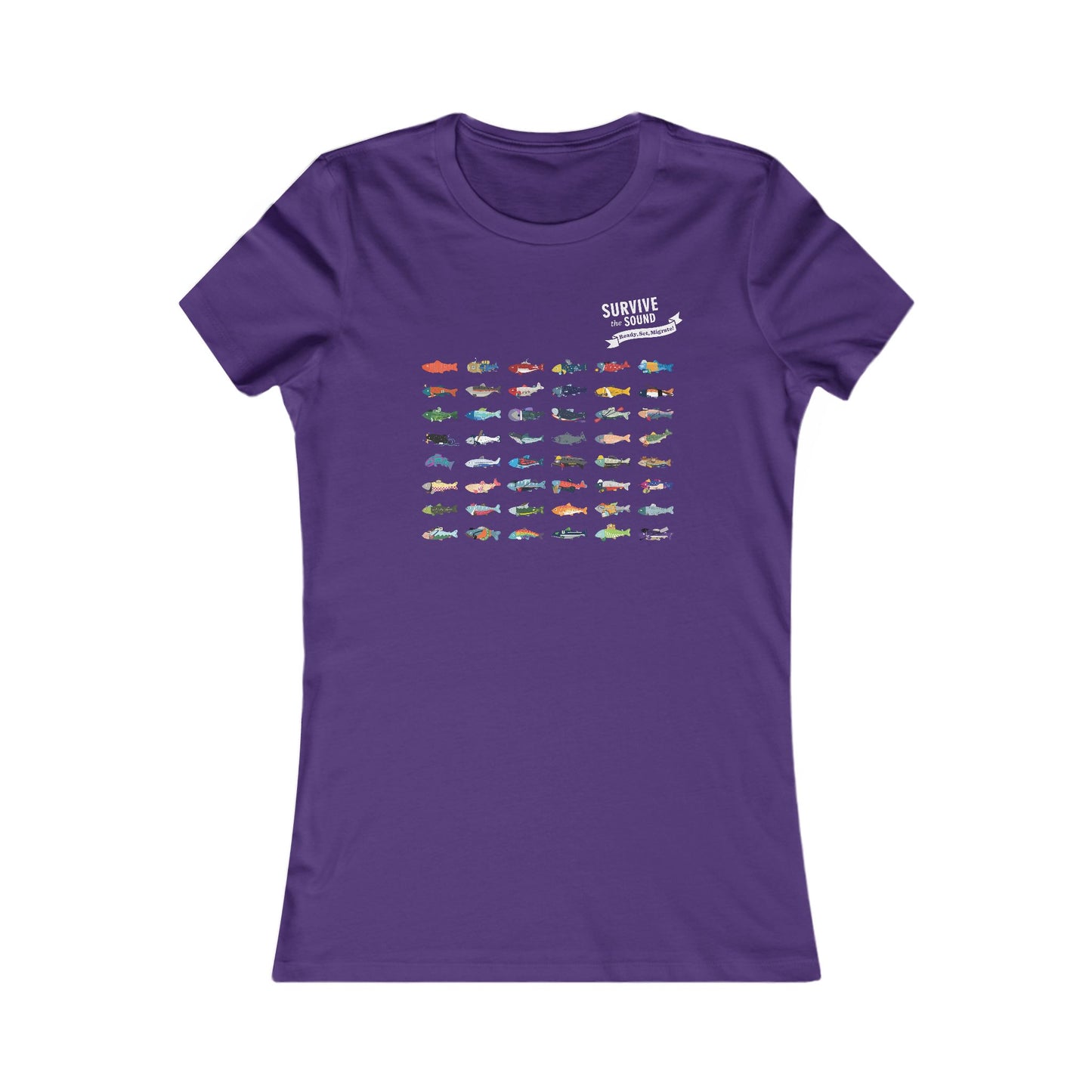 2025 Survive the Sound Fish Grid Women's Tee