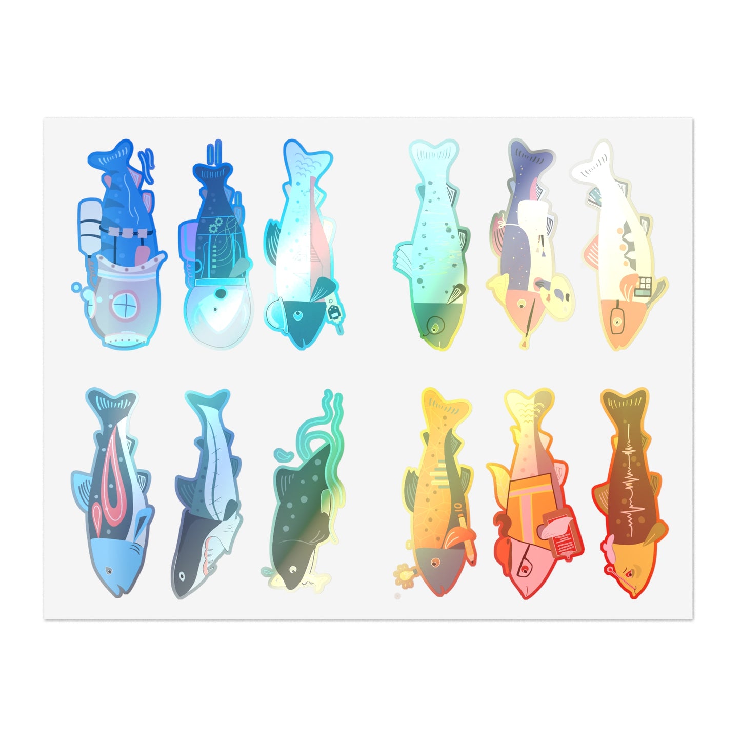 12-in-1 Survive the Sound Fish Sticker Sheet (Collection 2)