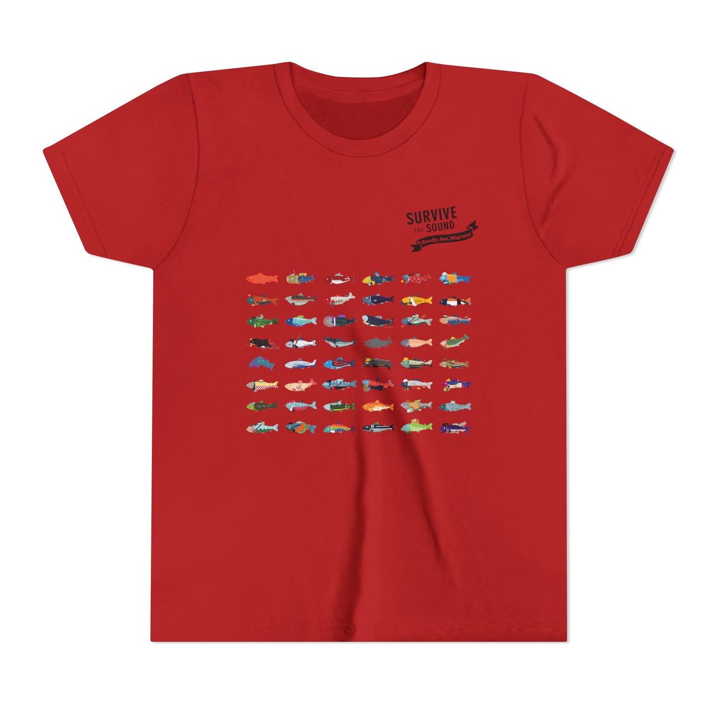 2025 Survive the Sound Fish Grid Youth Tee