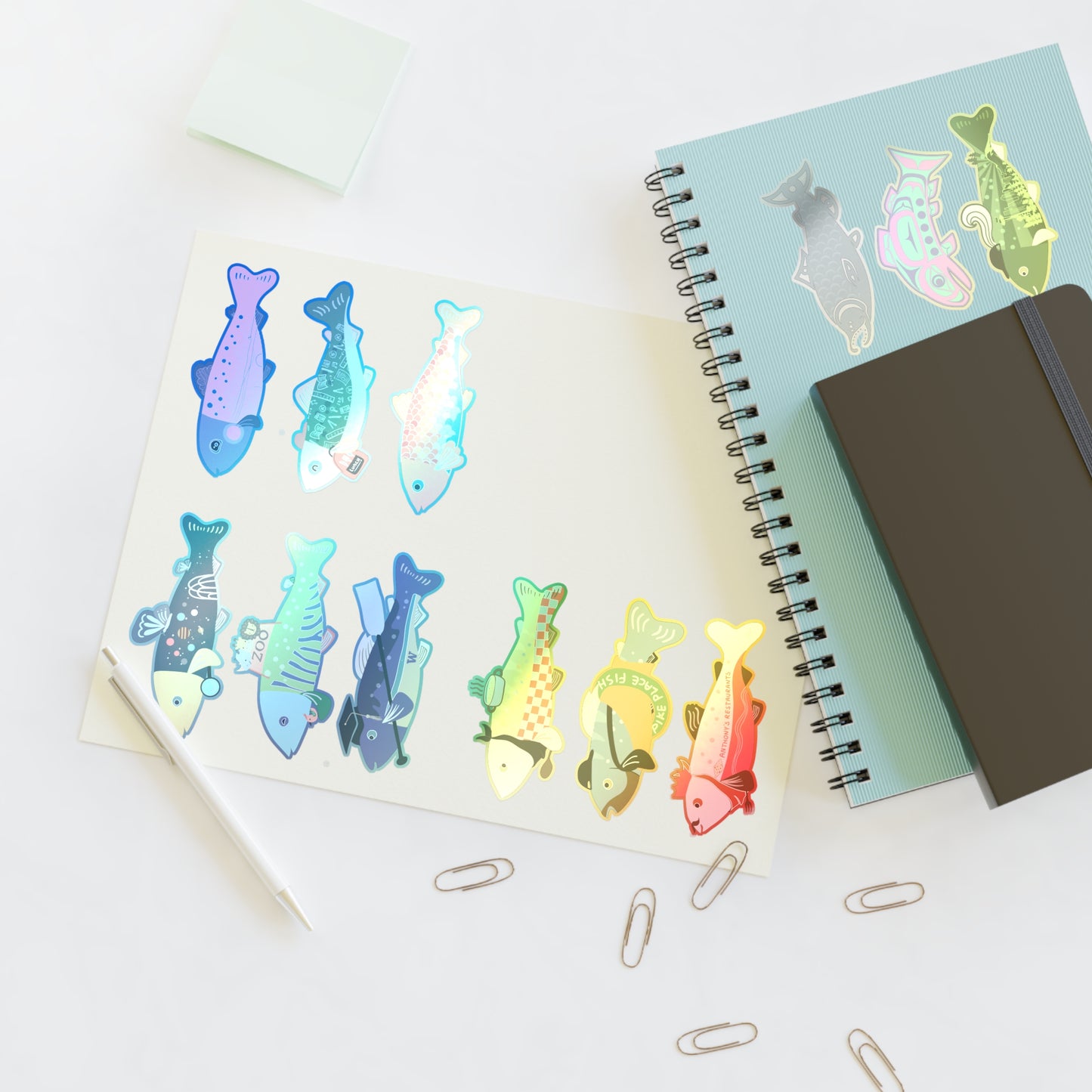 12-in-1 Survive the Sound Fish Sticker Sheet (Collection 3)