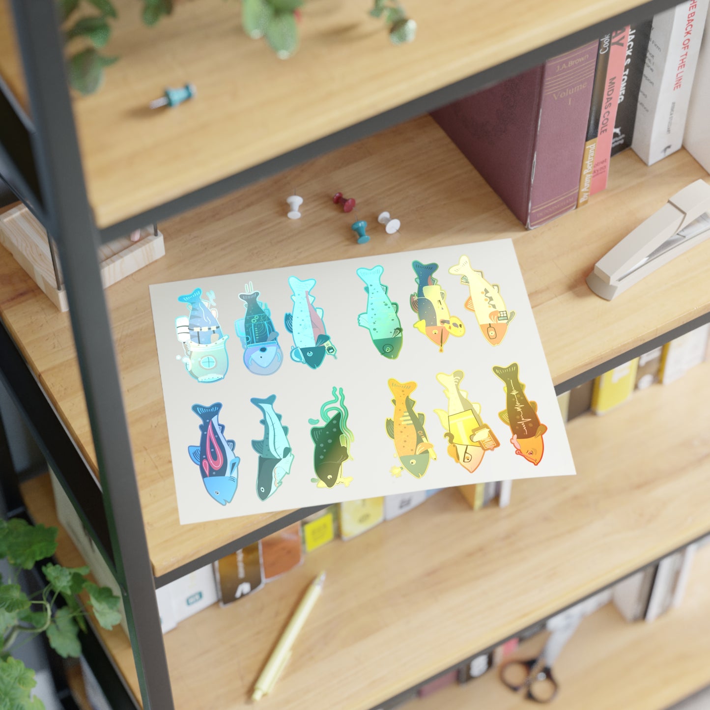 12-in-1 Survive the Sound Fish Sticker Sheet (Collection 2)
