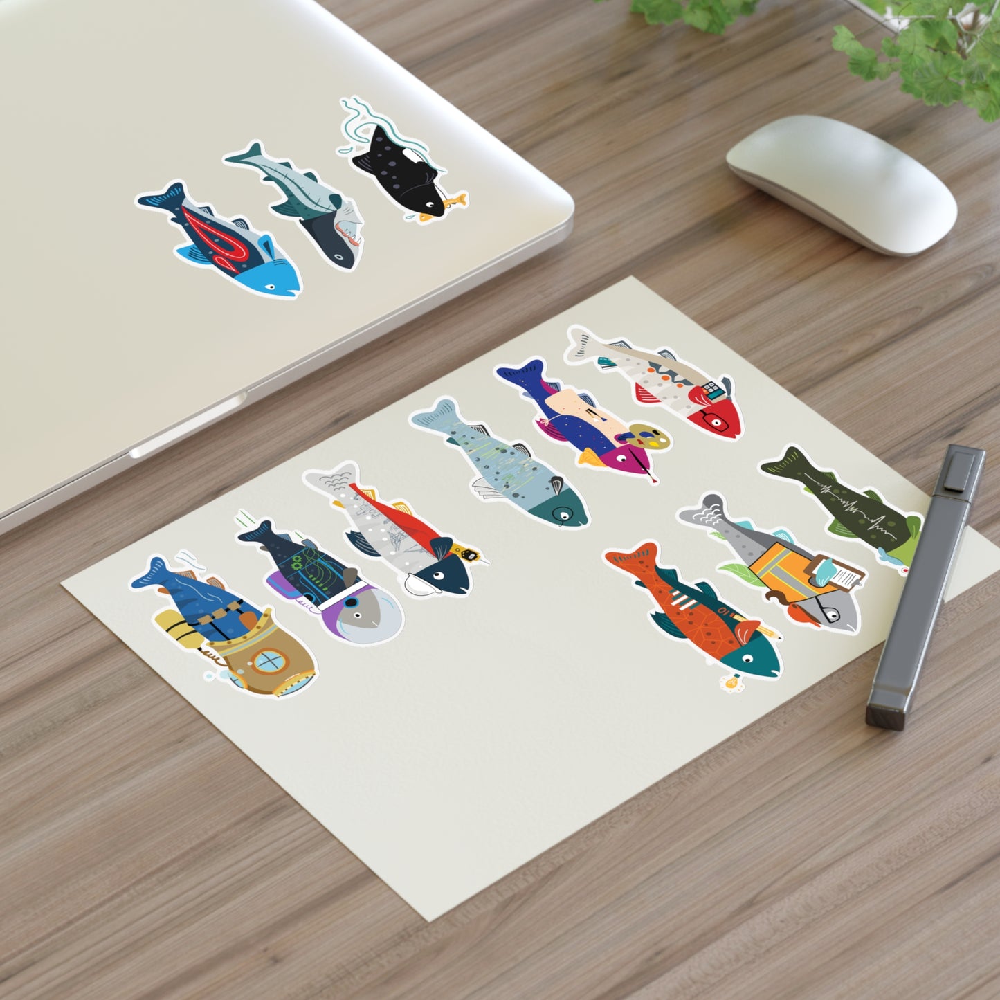 12-in-1 Survive the Sound Fish Sticker Sheet (Collection 2)