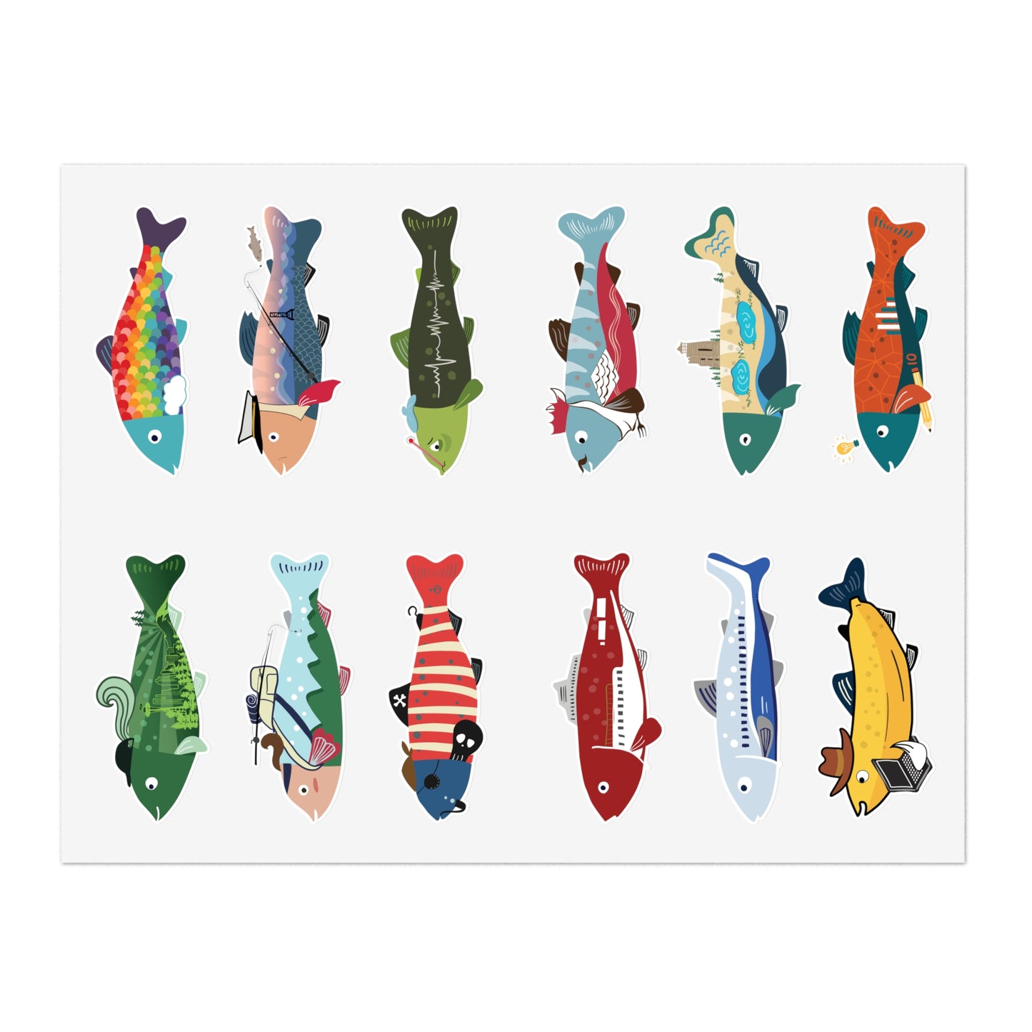Survive the Sound Fish Sticker Sheet - Collection 1