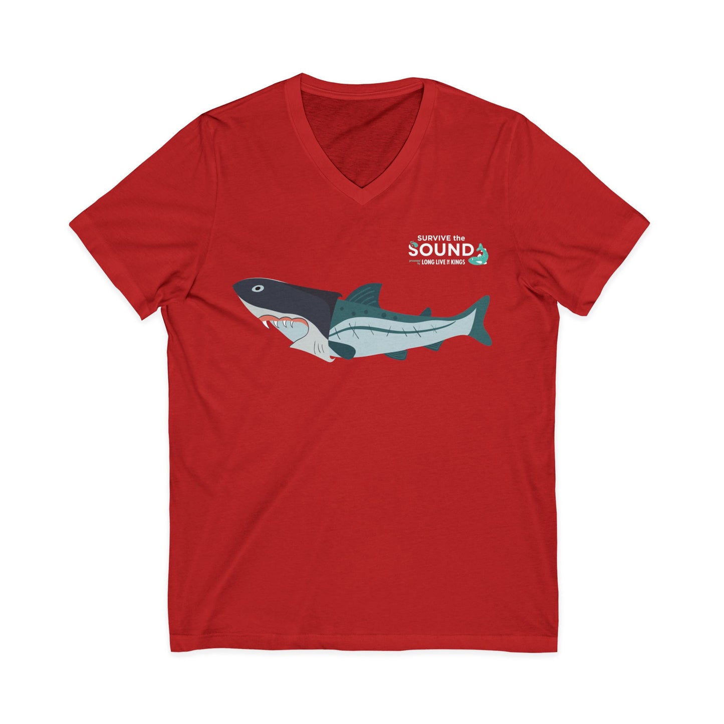 Jaws Unisex V-Neck Tee