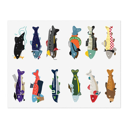 Survive the Sound Fish Sticker Sheet - Collection 2