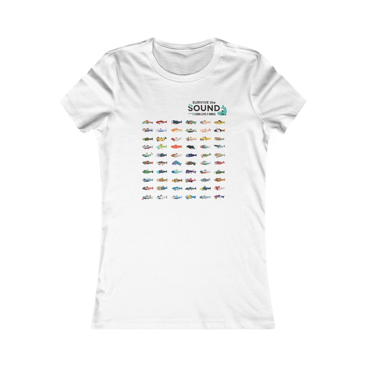 2026 Survive the Sound Fish Grid Women's Tee