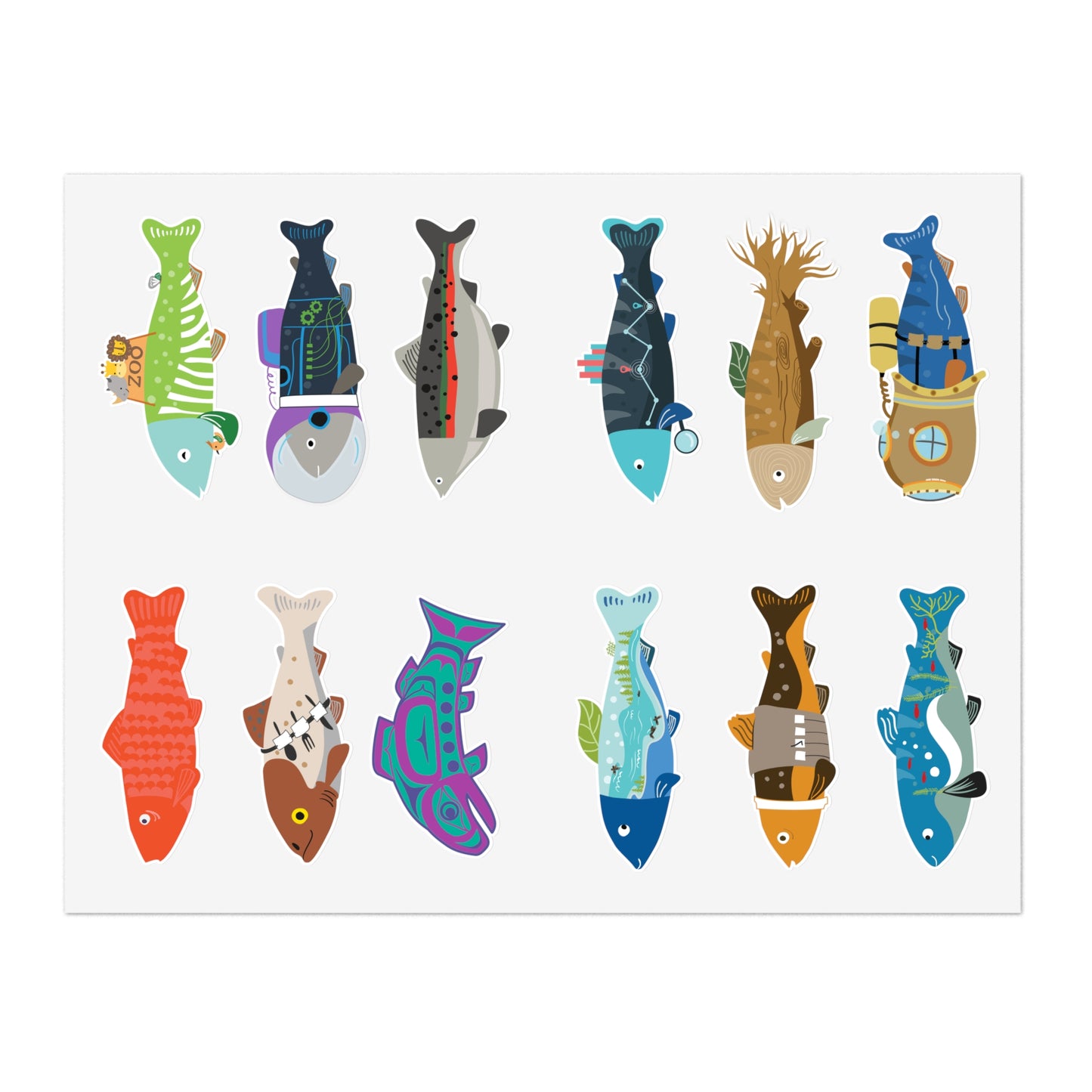 Survive the Sound Fish Sticker Sheet - Collection 3