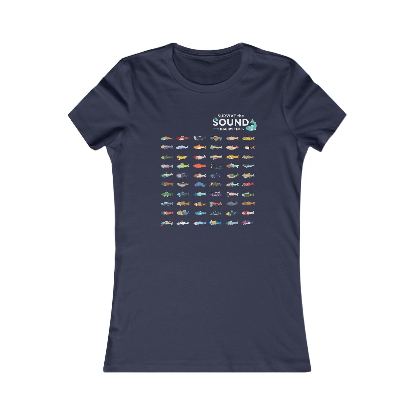 2026 Survive the Sound Fish Grid Women's Tee