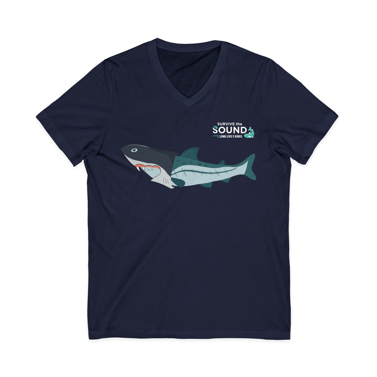 Jaws Unisex V-Neck Tee